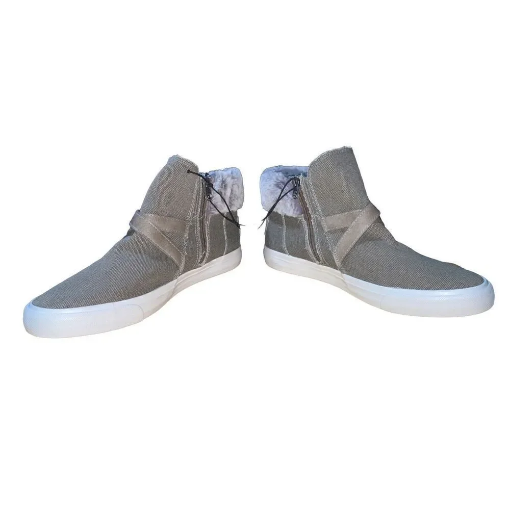 NOT AVAILABLE Blowfish Women’s Mojie Mid Top Sneaker Bootie,Faux Fur Trim Size 6